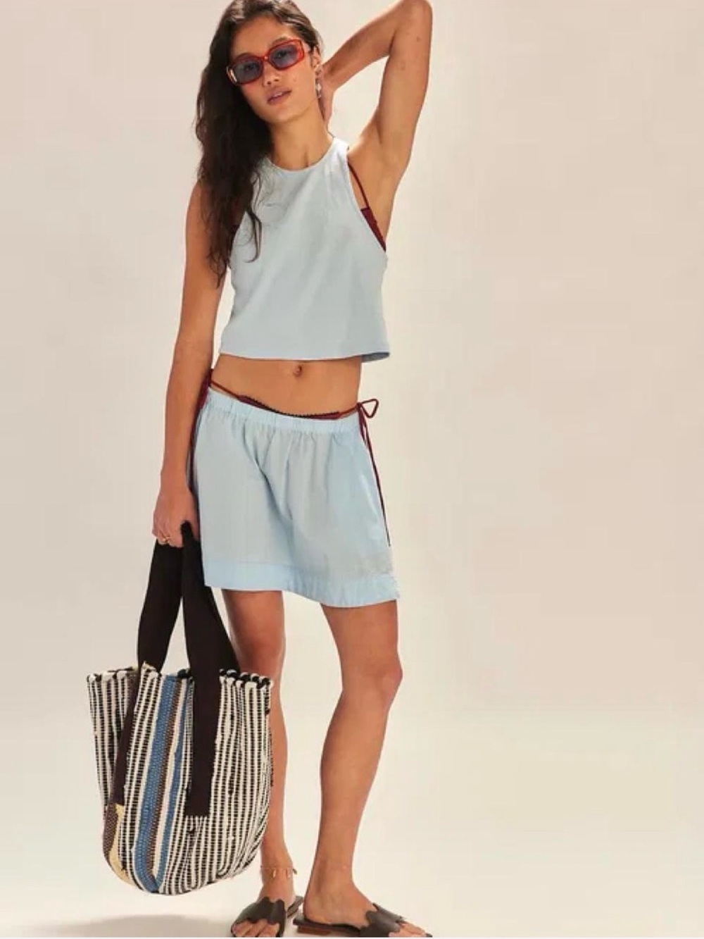 Free People NWT Free-est Two-Piece beach Tank and skirt set ice blue M